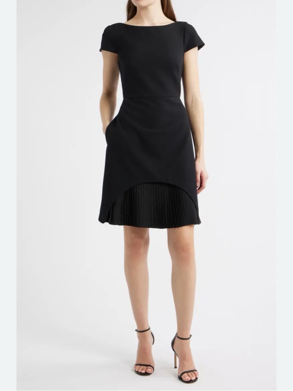 VINCE CAMUTO Crepe Chiffon Combo Sheath Dress